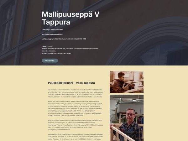 Mallipuuseppä V Tappura nettisivu